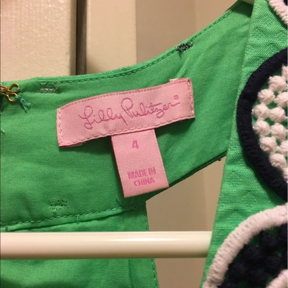 Green and Navy Blue Lilly Pulitzer Dress Size 4 - Picture 3 of 4